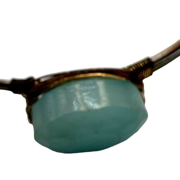 Handcrafted Larimar Gemstone Copper Wire Bangle Bracelet.  A95 - Picture 6 of 9